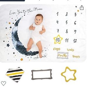 Luka and lily baby milestone blanket